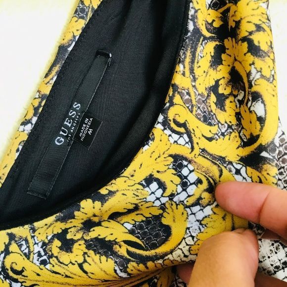 Guess Rae Medallion Snake Print Bodycon V Neck Party Dress - Picture 11 of 12